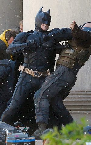 Batman y Bane en el rodaje de The Dark Knight Rises