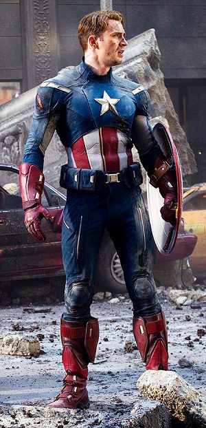 Chris Evans como Capitán América en Los Vengadores
