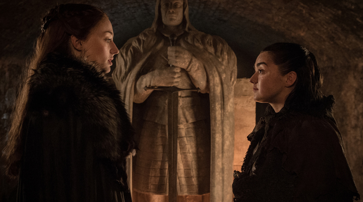 Sansa y Arya en el cuarto capítulo de la séptima temporada de Juego de Tronos